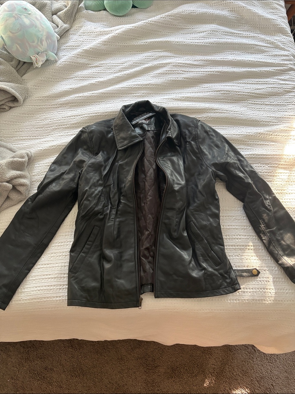 Women’s Black Leather Jacket - Classic Casual Coat